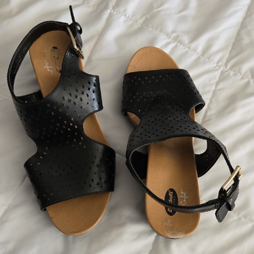 Clarks Black Cutout Sandals